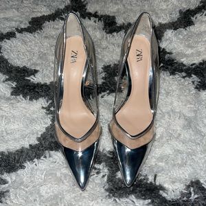 Silver/Transparent Heels